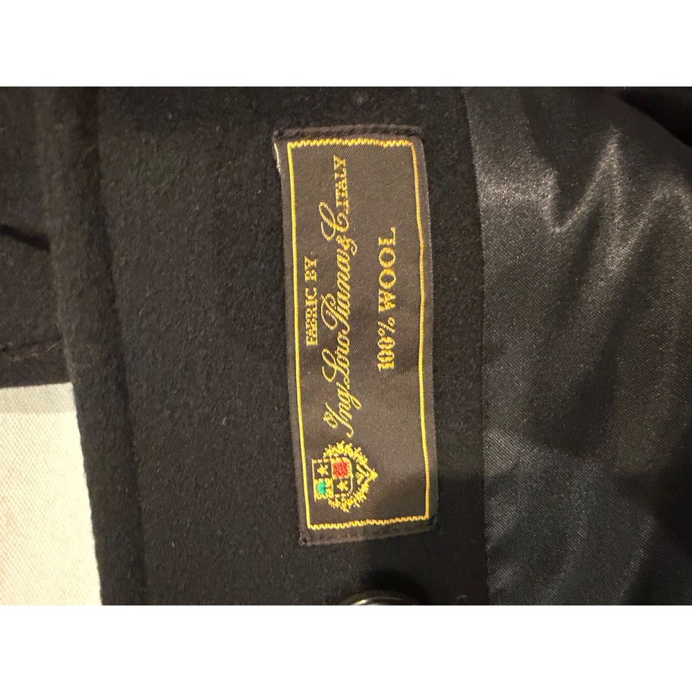 Fleurette Loro Piana Wool Coat Black Notched Lapel 3 Button Mid Length Womens - Picture 6 of 9